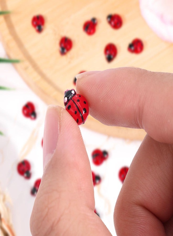 lasuroa 120pcs Mini Resin Ladybug, Cute Tiny Ladybugs with 2 Style Miniature Animals Figures Micro Landscape Dollhouse Decor for Birthday Christmas Party Favors - Image 3